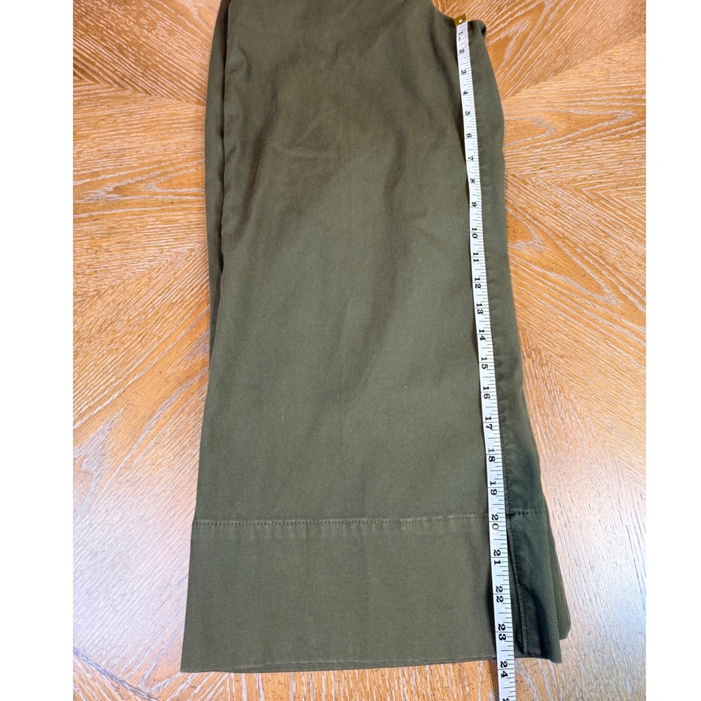 SPANX Stretch Twill Cropped Wide Leg Pant Green Size Medium - Picture 9 of 9